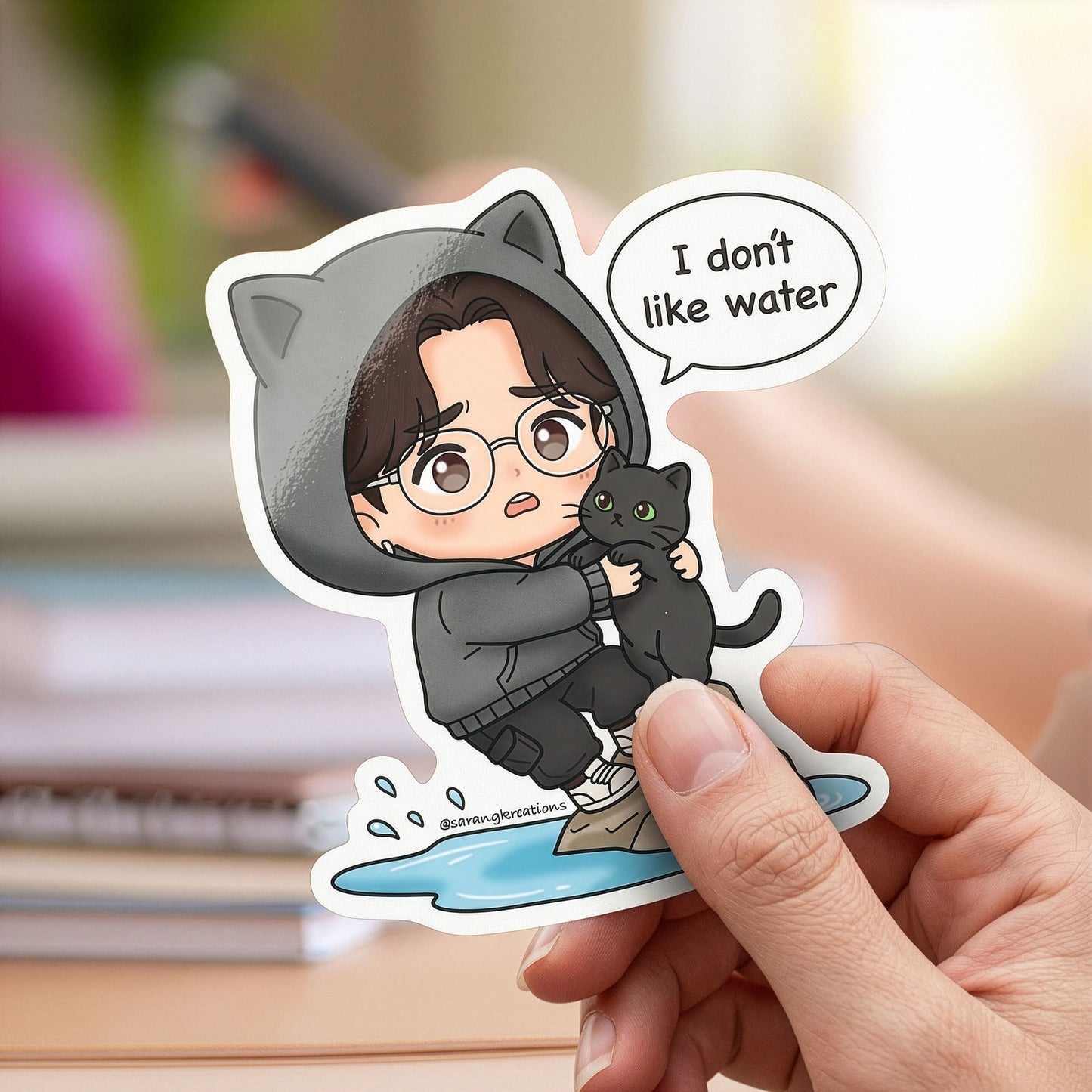 Yoongi I Don’t Like Water Tang Sticker - K-pop Army Gift - Glossy Laminated Finish