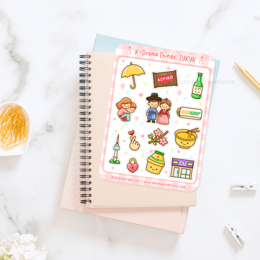 Kdrama Sticker Sheet – Iconic K-Drama Things Fan Art | IYKYK