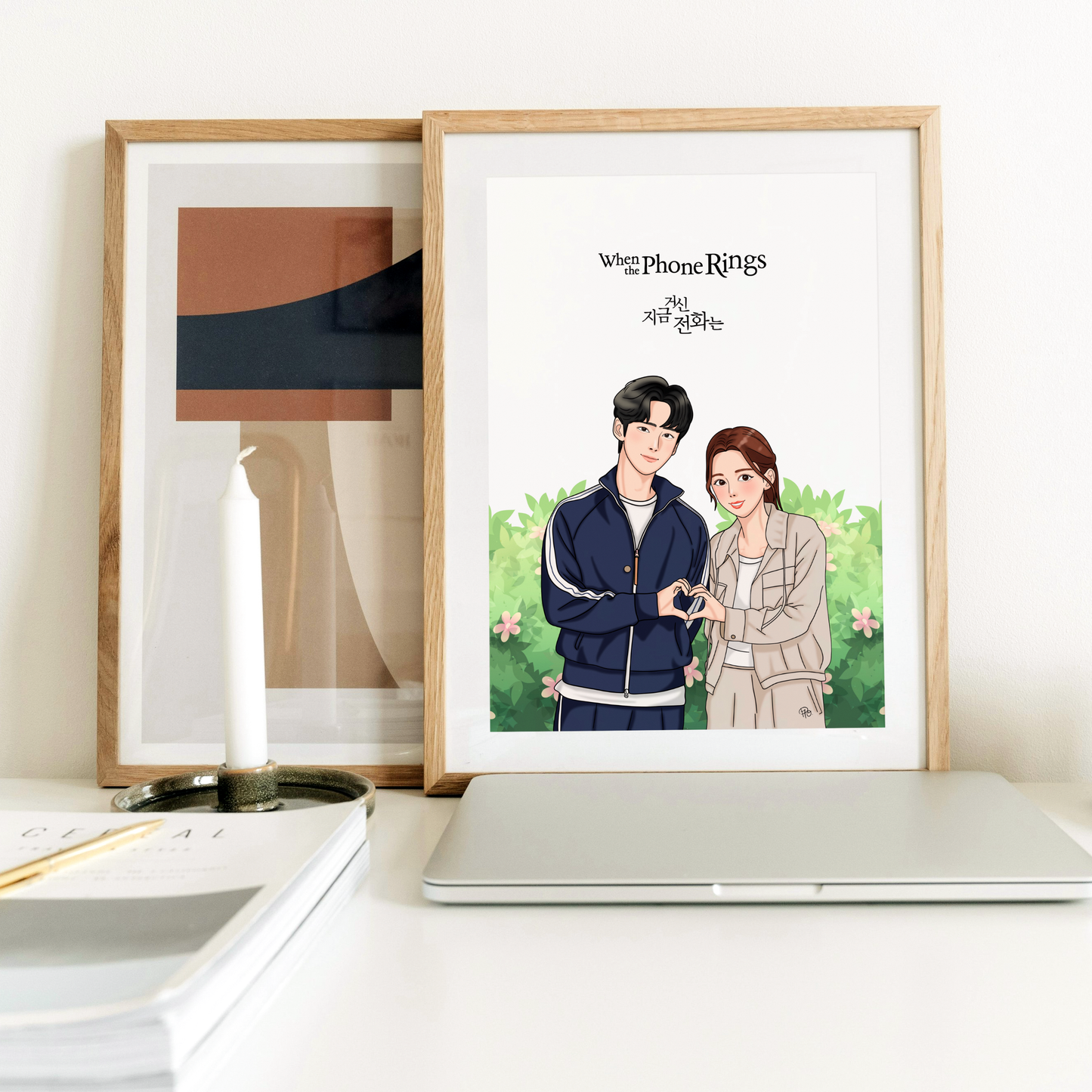 When The Phone Rings Kdrama Art Print, Sa-eon and Hee-joo Love