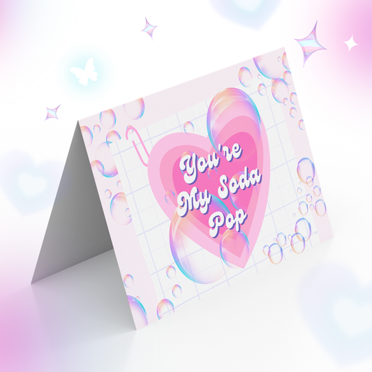 You’re My Soda Pop Greeting Card, Cute Demon Tiger Inside, 5x7 Greeting Card with Envelope