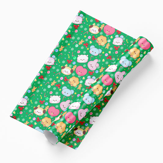 Bangtannies Christmas Wrapping Paper, Cute Holiday Gift Wrap for ARMY