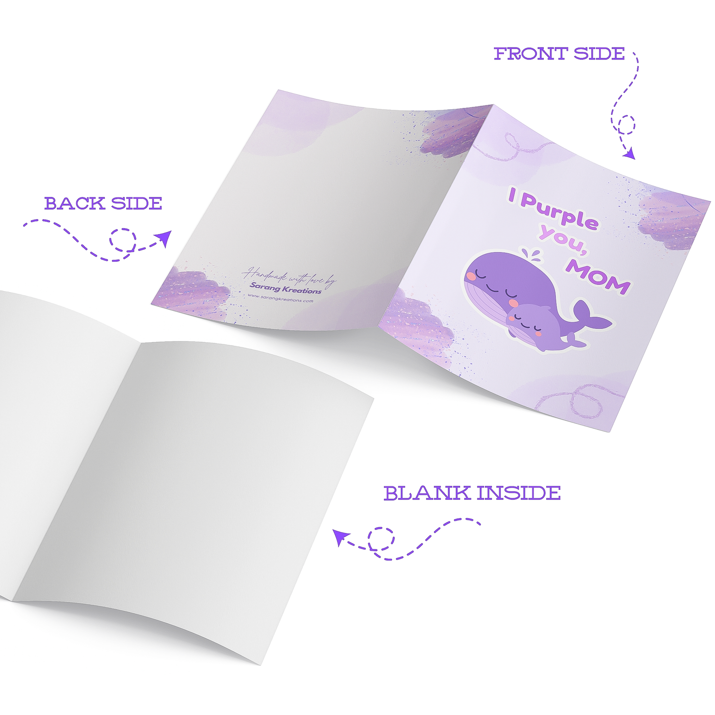 I Purple You Mom Card, 5x7 Greeting Card with Envelope, Kpop Army Gift, Greeting Card for Mothers
