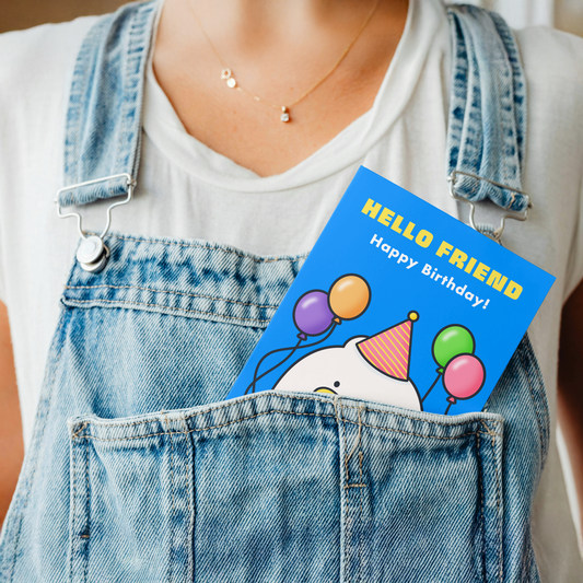Hello Friend Greeting Card: 5x7 Duck Kpop Birthday Card for KPDH Fans (Envelope Included)