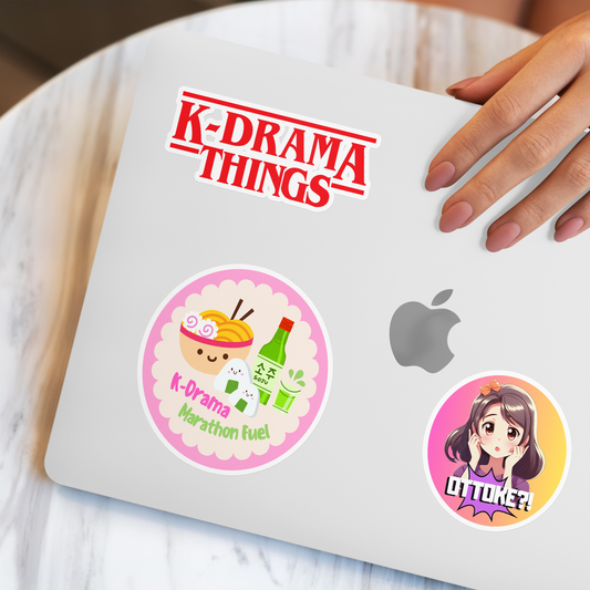 Fun K-Drama Sticker: K-Drama Marathon Fuel - Korean Food Sticker