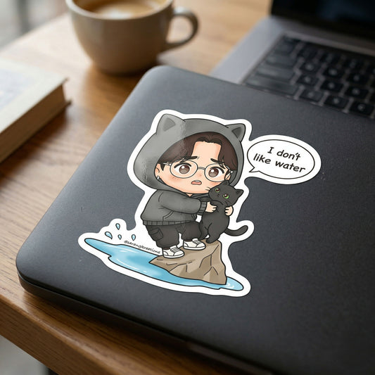 Yoongi I Don’t Like Water Tang Sticker - K-pop Army Gift - Glossy Laminated Finish
