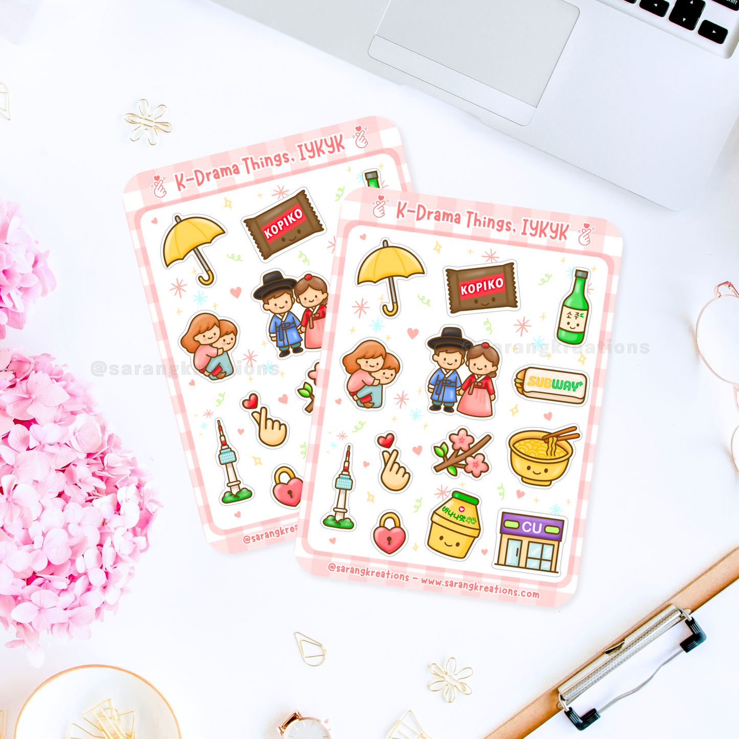 Kdrama Sticker Sheet – Iconic K-Drama Things Fan Art | IYKYK