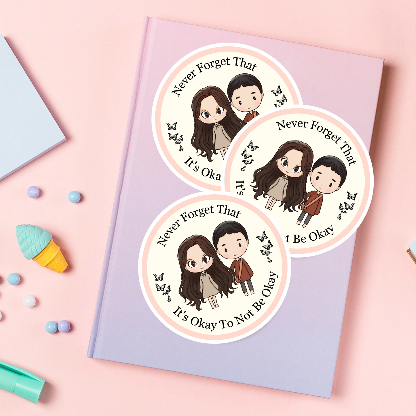 It's Okay To Not Be Okay Sticker, IOTNBO Kdrama Sticker, Self Care Sticker, Affirmation Sticker