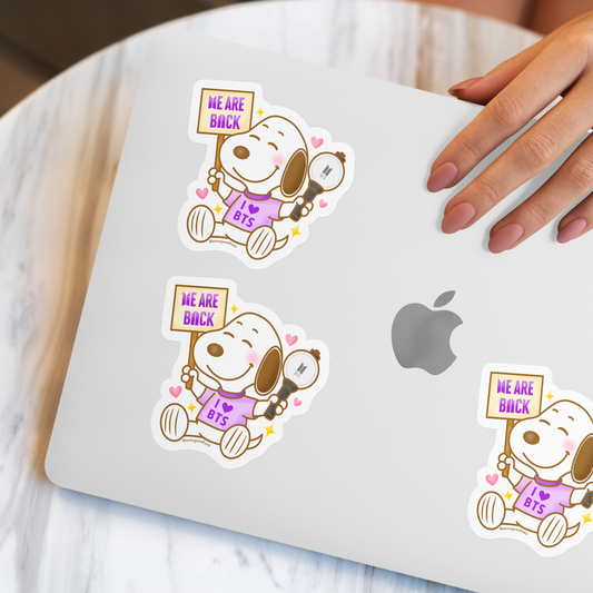 We Are Back Army Puppy Sticker – K-pop Inspired OT7 Comeback Sticker - Glossy Laminated Finish - Bulk Options Available