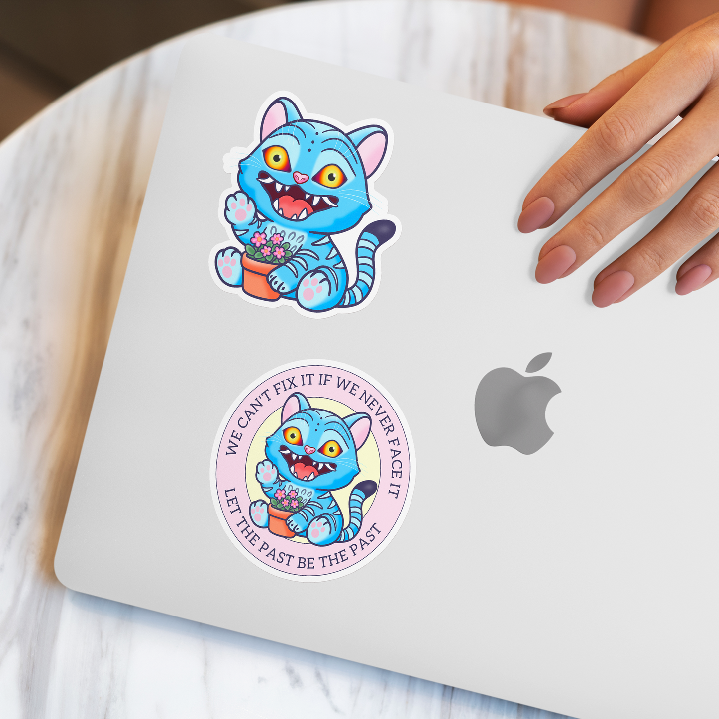 Cute K-Pop Demon Tiger Sticker – Glossy or Matte Vinyl (3″)