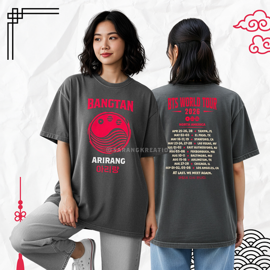 OT7 World Tour T-Shirt, Arirang Concert Tee, Bangtan Comeback Merch, Kpop Gift for ARMY