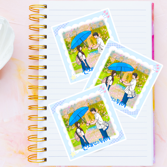 Lovely Runner Sticker, Blue Umbrella K-Drama Sticker, Sol and Sun Jae Love
