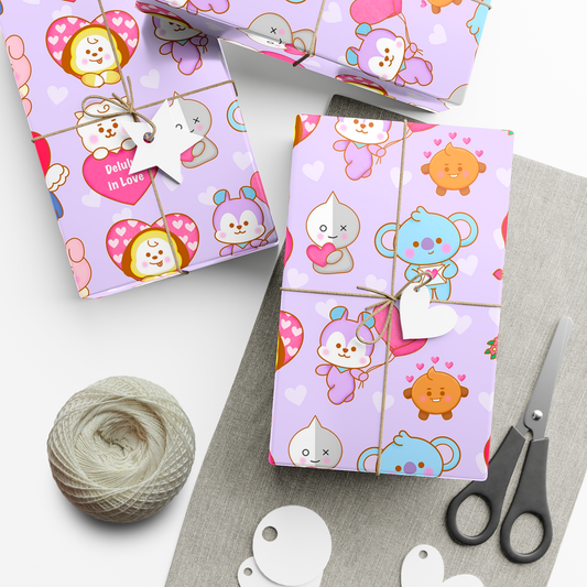 OT7 Tannies Valentines Day Gift Wrap, Bangtan Gift Wrap, K-Pop Army Gift