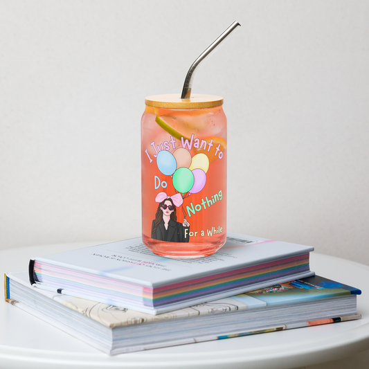 Love Next Door Kdrama Glass Cup - 16oz with Lid and Straw