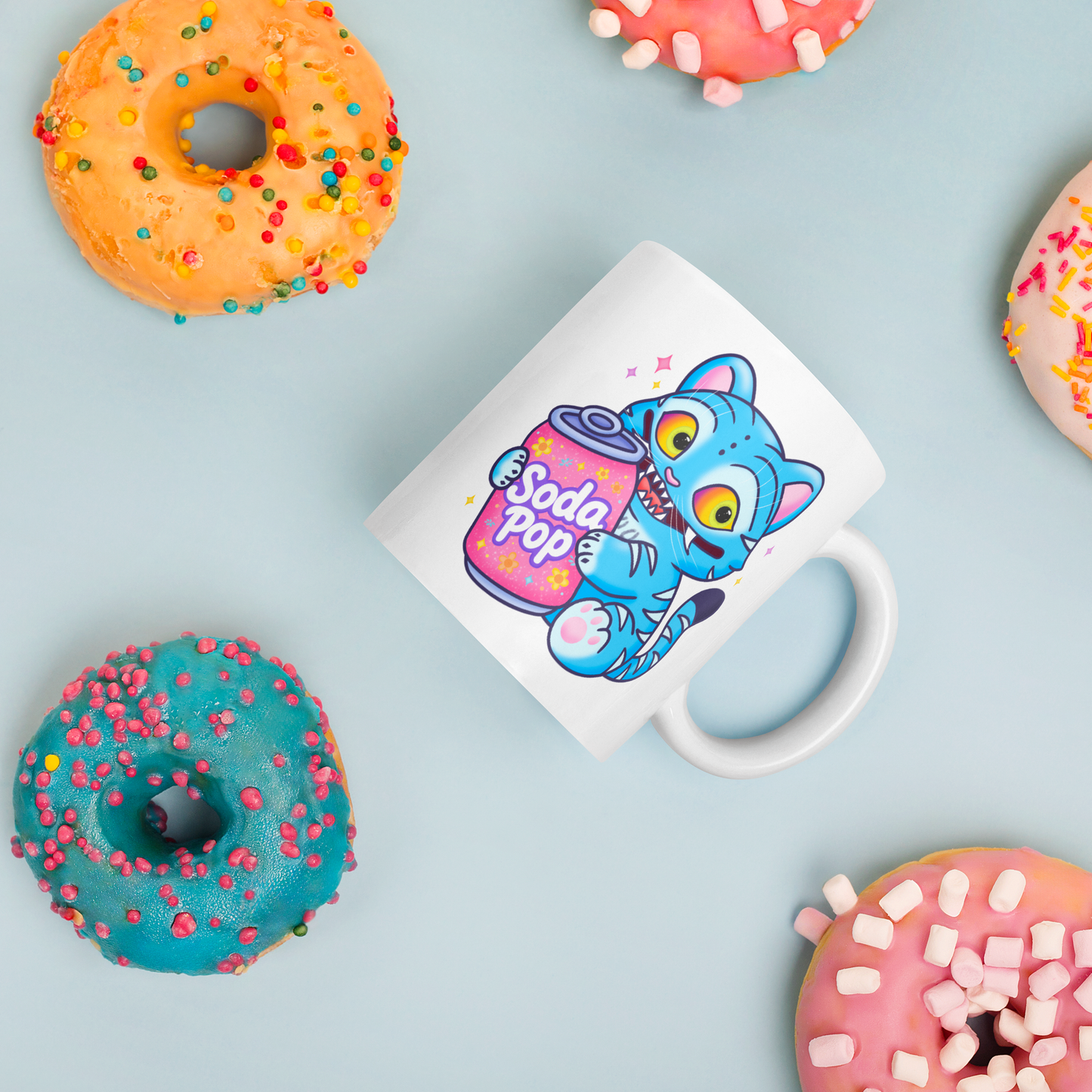 Kpop Demon Tiger Mug, My Little Soda Pop, Kpop Mug, K-pop Gift, Glossy Ceramic Mug, Multiple Option