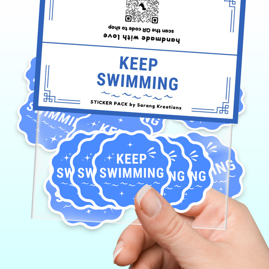 Keep Swimming Arirang Freebie Stickers, Glossy Laminated Vinyl Stickers