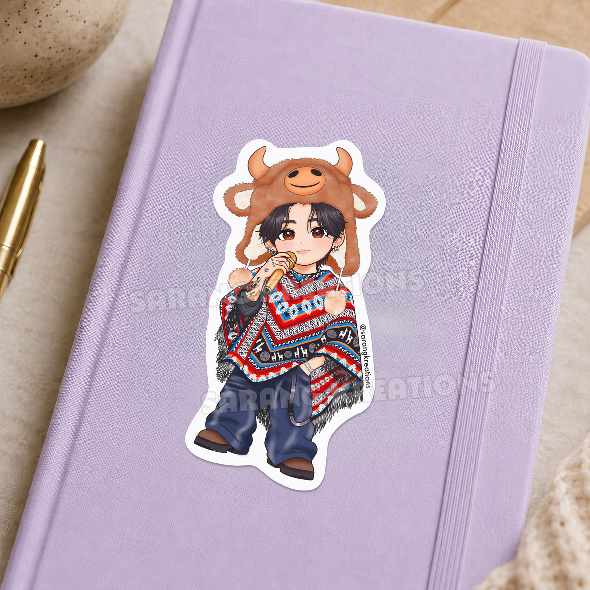JK Peru Torito Art Print & Sticker – Kookie Bull Hat Moment in Lima
