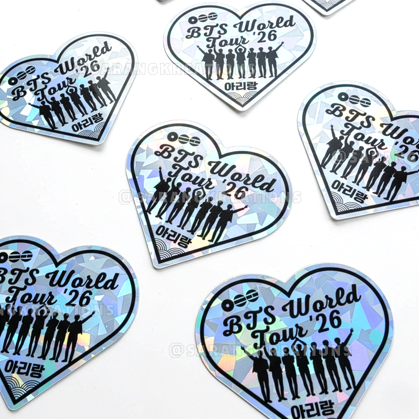 Arirang Tour Holographic Freebie Stickers, Quality Vinyl Kpop Concert Stickers for ARMY