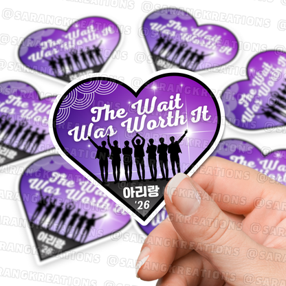 Arirang World Tour Freebies, Quality Vinyl Concert Stickers, Kpop Fan Merch (Matte Finish)