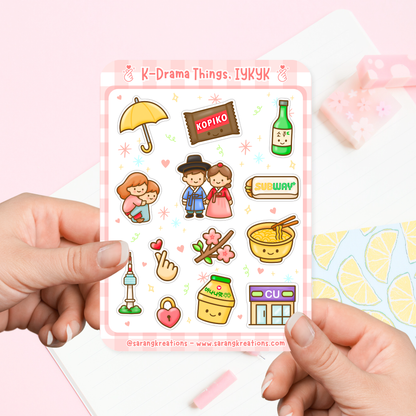 Kdrama Sticker Sheet – Iconic K-Drama Things Fan Art | IYKYK