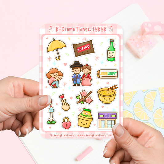 Kdrama Sticker Sheet – Iconic K-Drama Things Fan Art | IYKYK