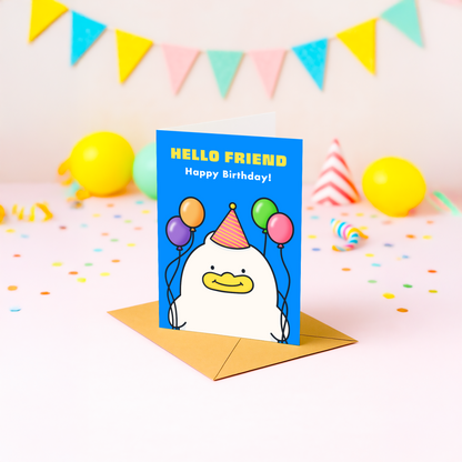 Hello Friend Greeting Card: 5x7 Duck Kpop Birthday Card for KPDH Fans (Envelope Included)