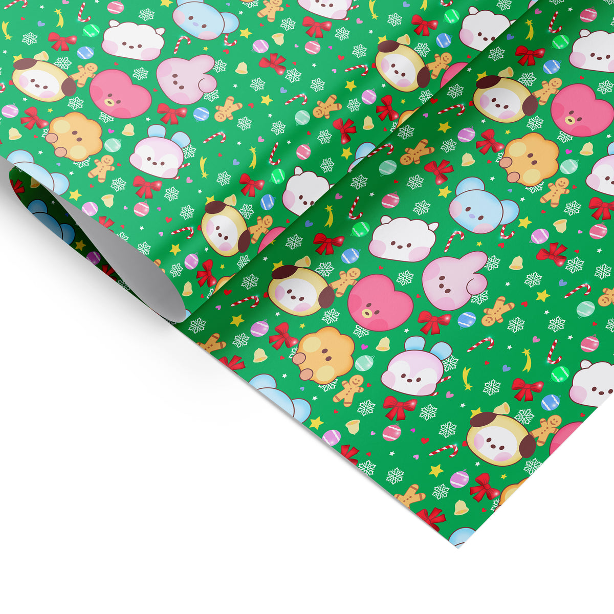 Bangtannies Christmas Wrapping Paper, Cute Holiday Gift Wrap for ARMY