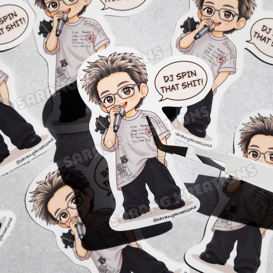 Joonie DJ Spin That Sh!t Sticker – Glossy Laminated Vinyl