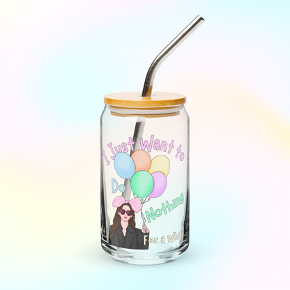 Love Next Door Kdrama Glass Cup - 16oz with Lid and Straw