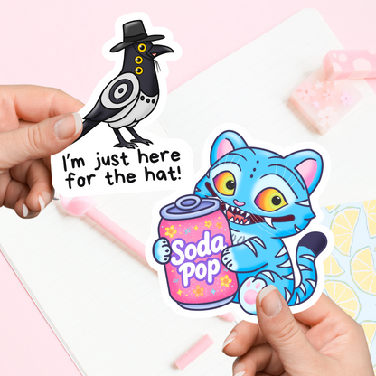 Kpop Soda Pop Tiger and Magpie Stickers,  Kpop Gift for Fans