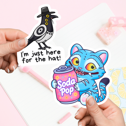 Kpop Demon Tiger and Magpie Stickers, My Little Soda Pop, K-pop Sticker