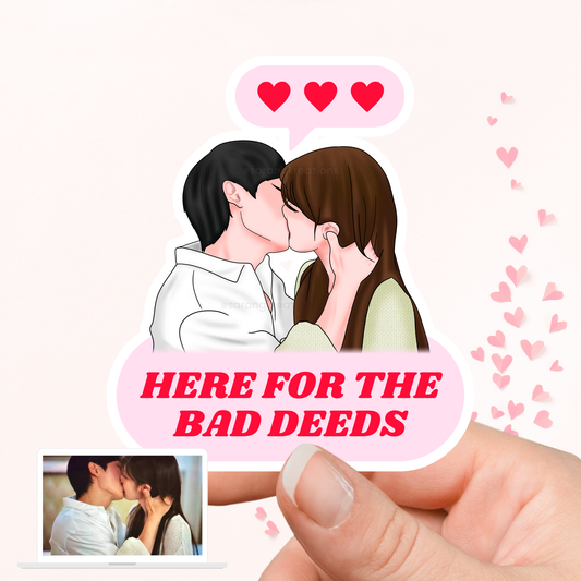 Love Next Door Sticker: Bad Deeds, K-Drama Sticker, Seung Hyo & Seok Ryu Kiss