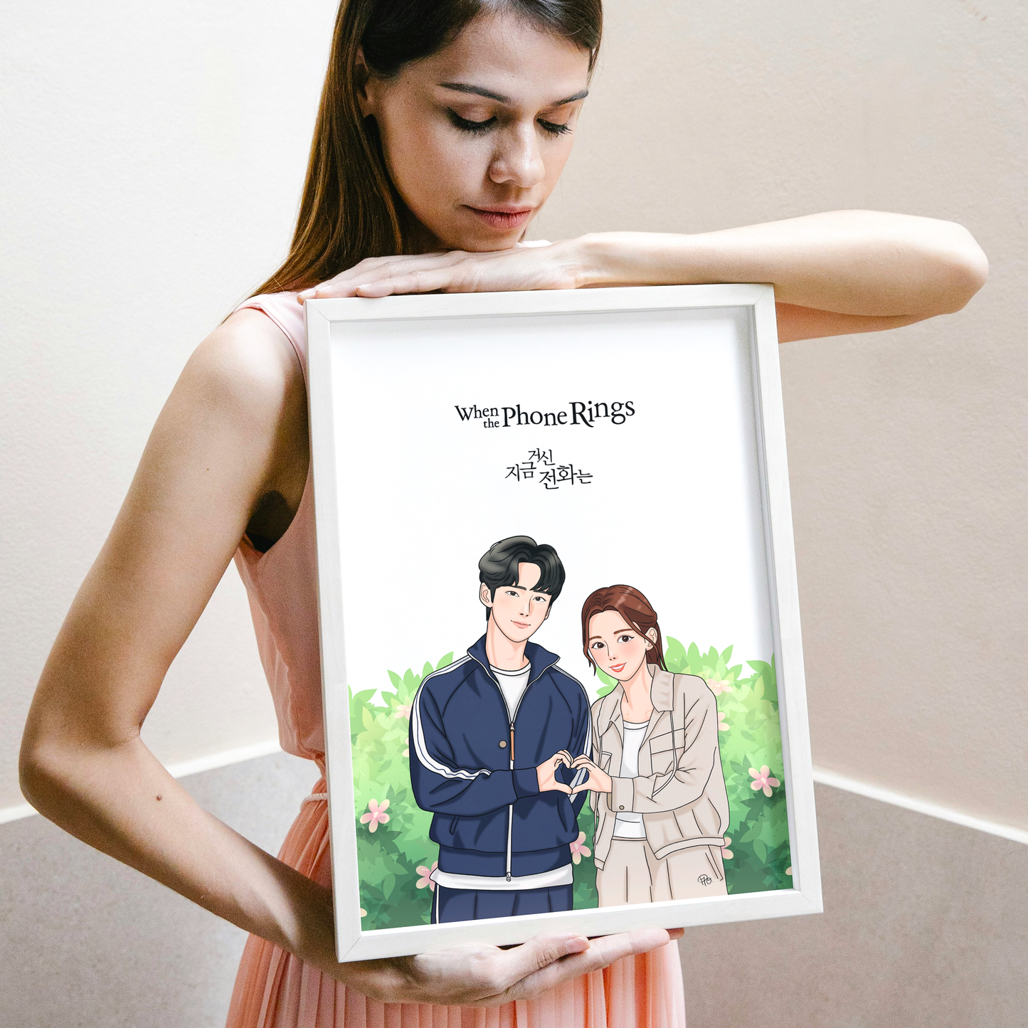 When The Phone Rings Kdrama Art Print, Sa-eon and Hee-joo Love