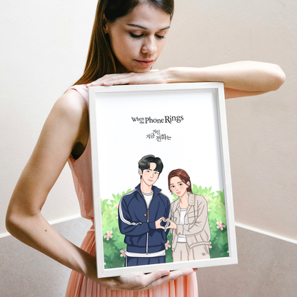 When The Phone Rings Kdrama Art Print, Sa-eon and Hee-joo Love