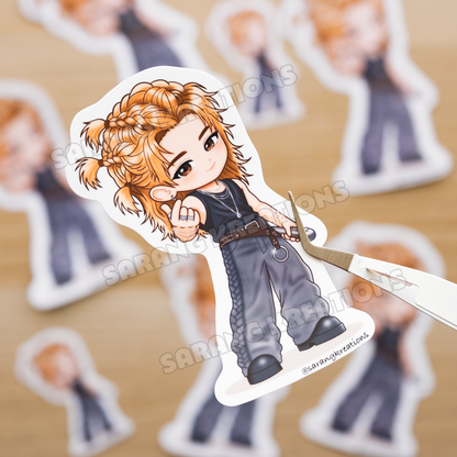 Braided Jimin Sticker - Vegas D1 Look Vinyl Glossy Laminated Finish