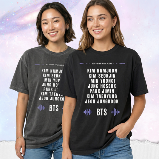 OT7 Fanchant Shirt – Comfort Colors Vintage Tee – Jinnie Yoongi Hobi Jiminie Taetae Kookie Joonie – K-pop Fan Shirt