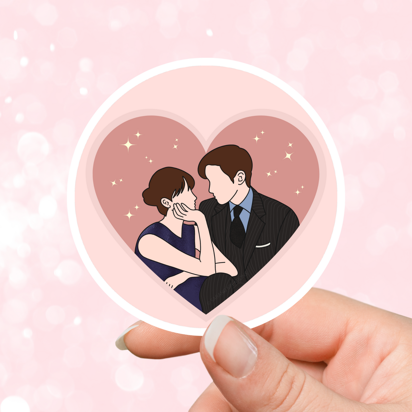King The Land Inspired K-Drama Sticker, Won & Sa-rang Love