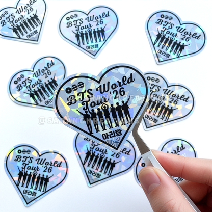 Arirang Tour Holographic Freebie Stickers, Quality Vinyl Kpop Concert Stickers for ARMY