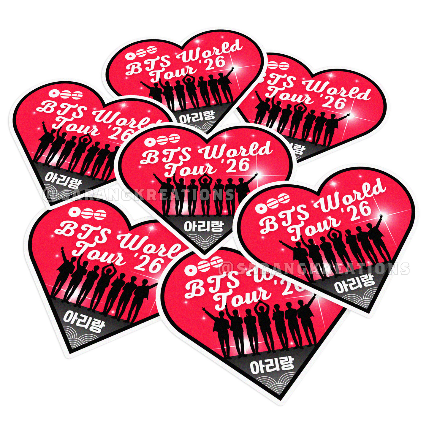 OT7 World Tour Freebies, Arirang Quality Vinyl Concert Stickers, Kpop Fan Merch (Matte Finish)