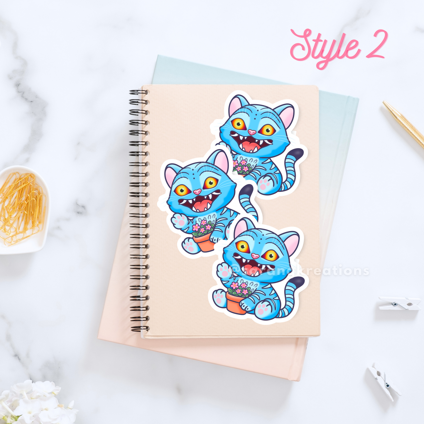 Cute K-Pop Demon Tiger Sticker – Glossy or Matte Vinyl (3″)