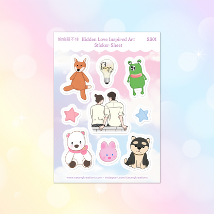 Hidden Love C-Drama Sticker Sheet, Sang Zhi and Duan Jia Xu, Perfect Gift for C-Drama Lovers