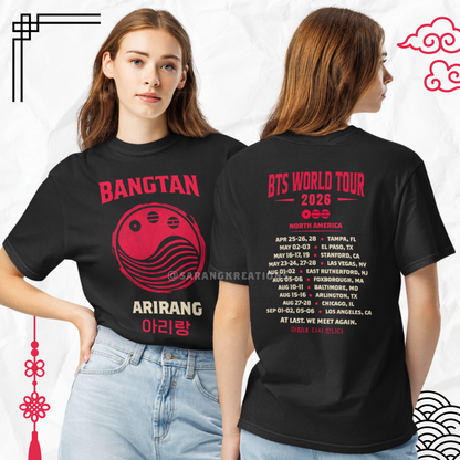 OT7 World Tour T-Shirt, Arirang Concert Tee, Bangtan Comeback Merch, Kpop Gift for ARMY