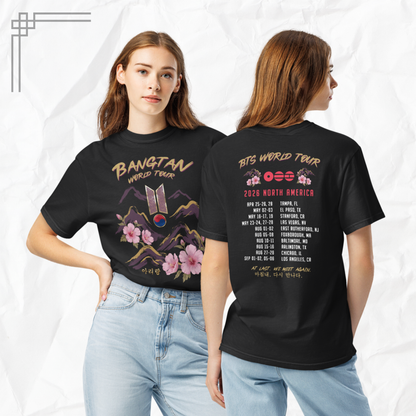 Arirang World Tour 2026 Shirt - OT7 K-pop Inspired Vintage Tee - Mugunghwa Heritage Flower Design - Comfort Colors Vintage T-Shirt - Tour Dates Back Print