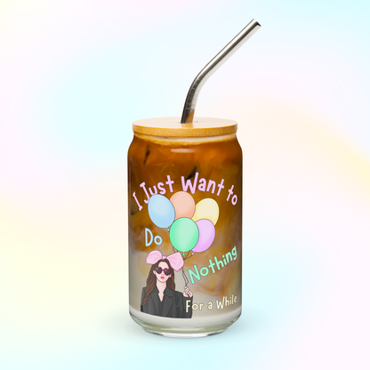 Love Next Door Kdrama Glass Cup - 16oz with Lid and Straw