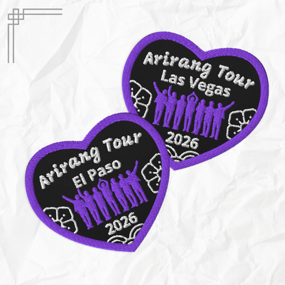 Arirang Tour K-Pop Embroidered Patch – ARMY Concert Iron-On / Sew-On Badge (City & Year Option)