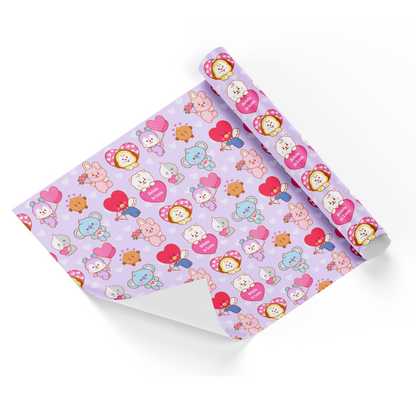 OT7 Tannies Valentines Day Gift Wrap, Bangtan Gift Wrap, K-Pop Army Gift