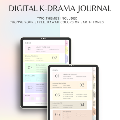 Digital K-Drama Journal, K-Drama Tracker, Korean Drama Planner, Kdrama Tracker, Korean Drama Planner Log, Goodnotes and Notability Journal