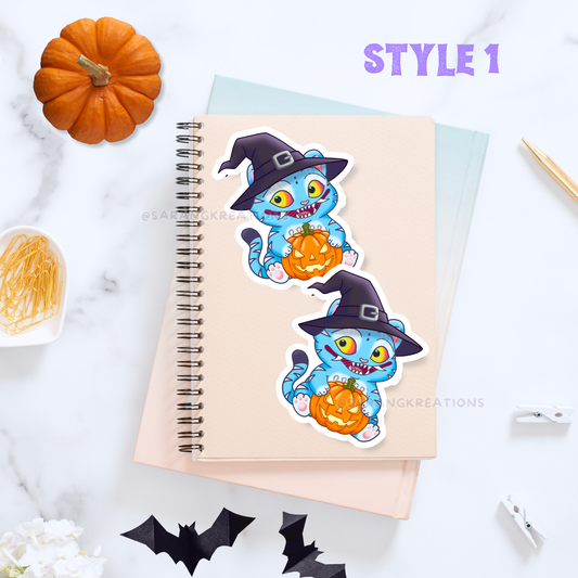 Kpop Demon Tiger Halloween Sticker, Spooky Quality Vinyl Stickers, Glossy Laminated Finish