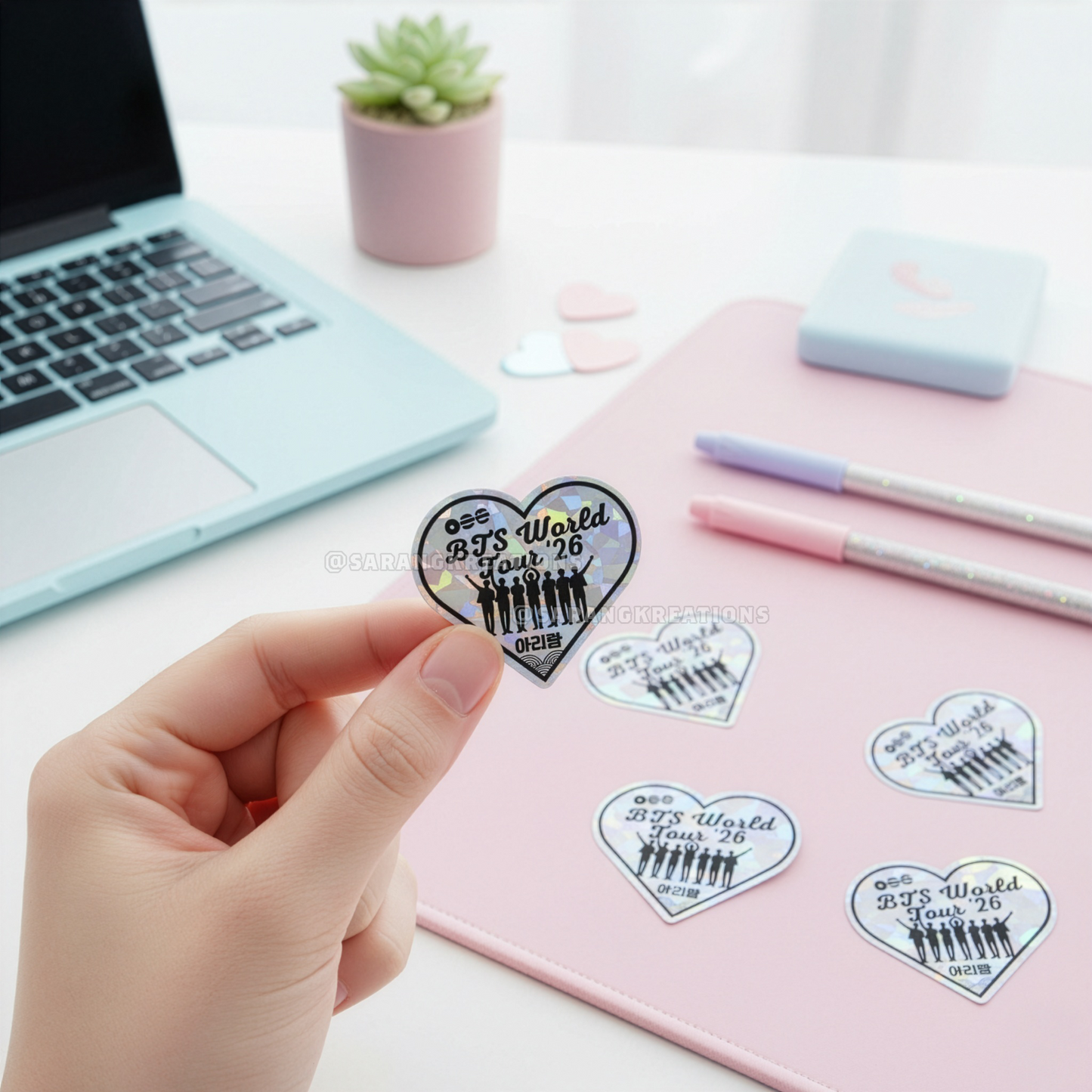 Arirang Tour Holographic Freebie Stickers, Quality Vinyl Kpop Concert Stickers for ARMY