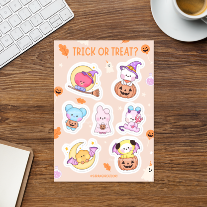 Halloween Bangtannies Sticker Sheet: Trick or Treat, Bangtan Stickers