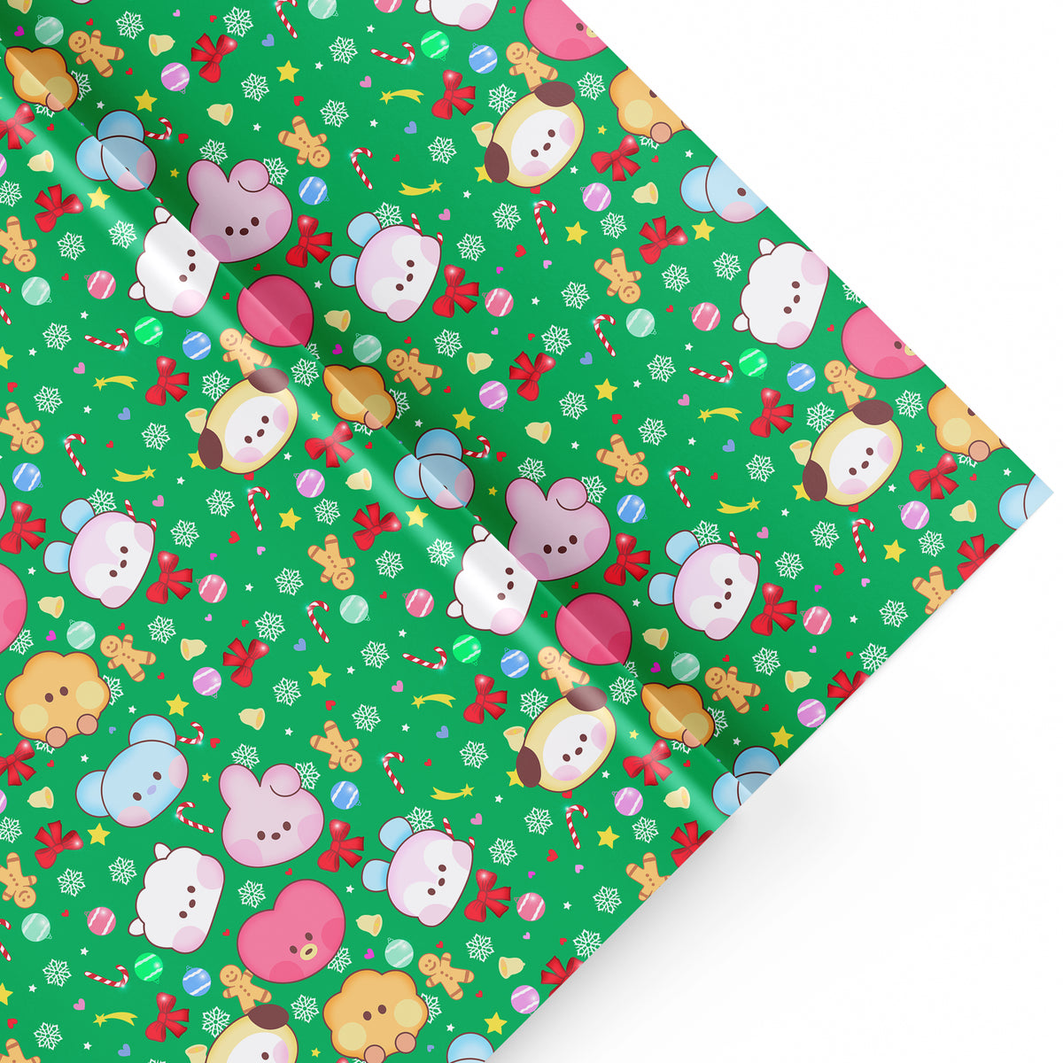 Bangtannies Christmas Wrapping Paper, Cute Holiday Gift Wrap for ARMY